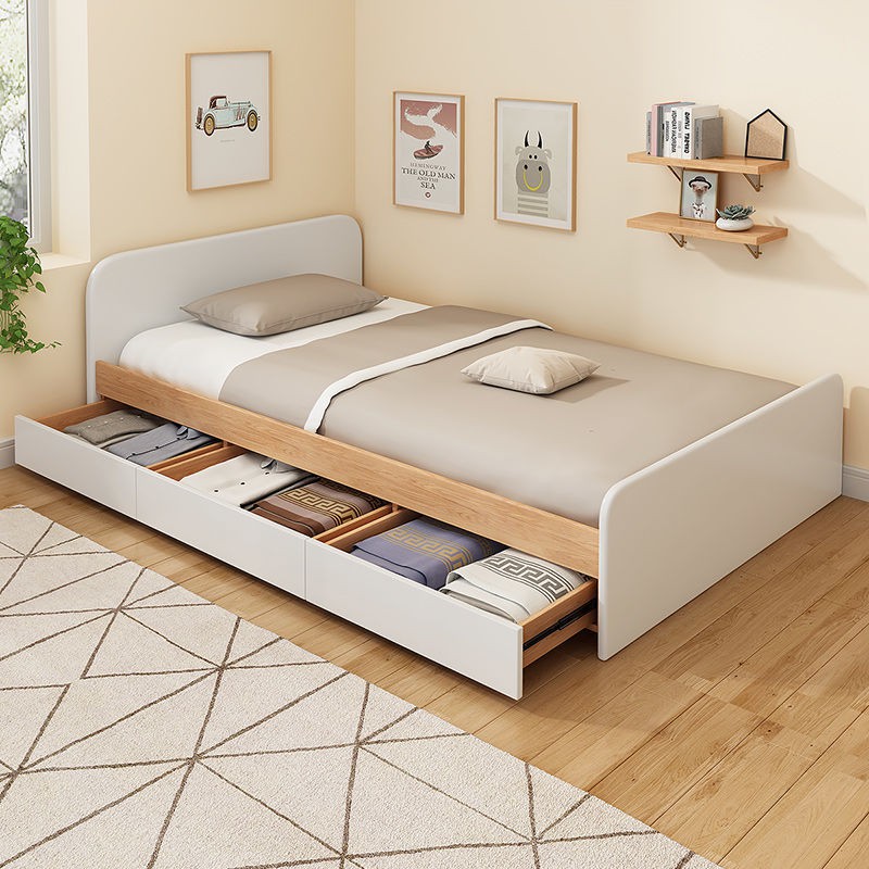 Giường ngủ gỗ công nghiệp có ngăn kéo cho căn hộ nhỏ đơngiản hiện đại có ngăn kéo .