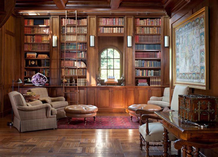Sang trọng với thư viện trong thiết kế biệt thự cổ điển