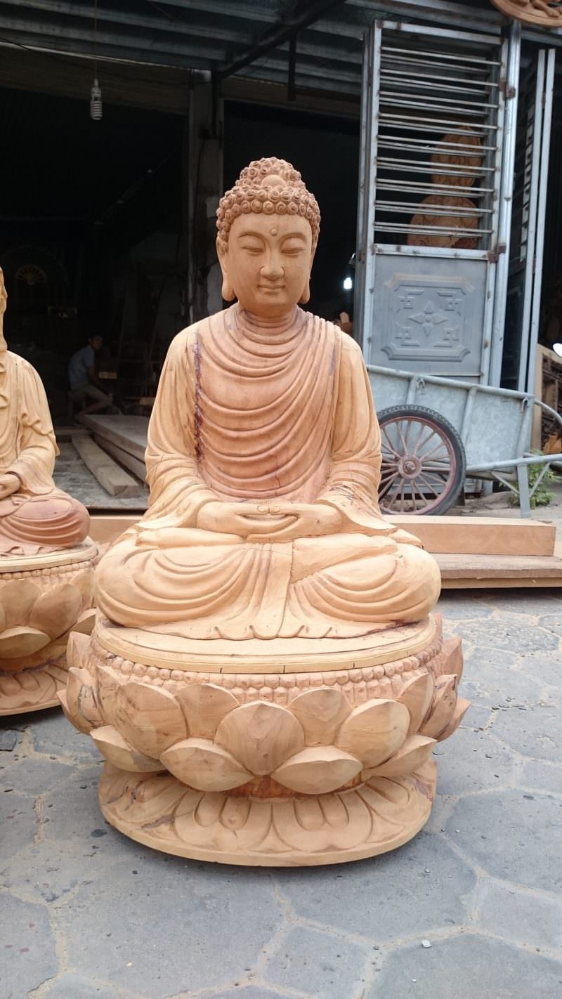 Hoan hỉ ngắm 17+ Tượng Phật bằng gỗ điêu khắc đẹp nhất 2021