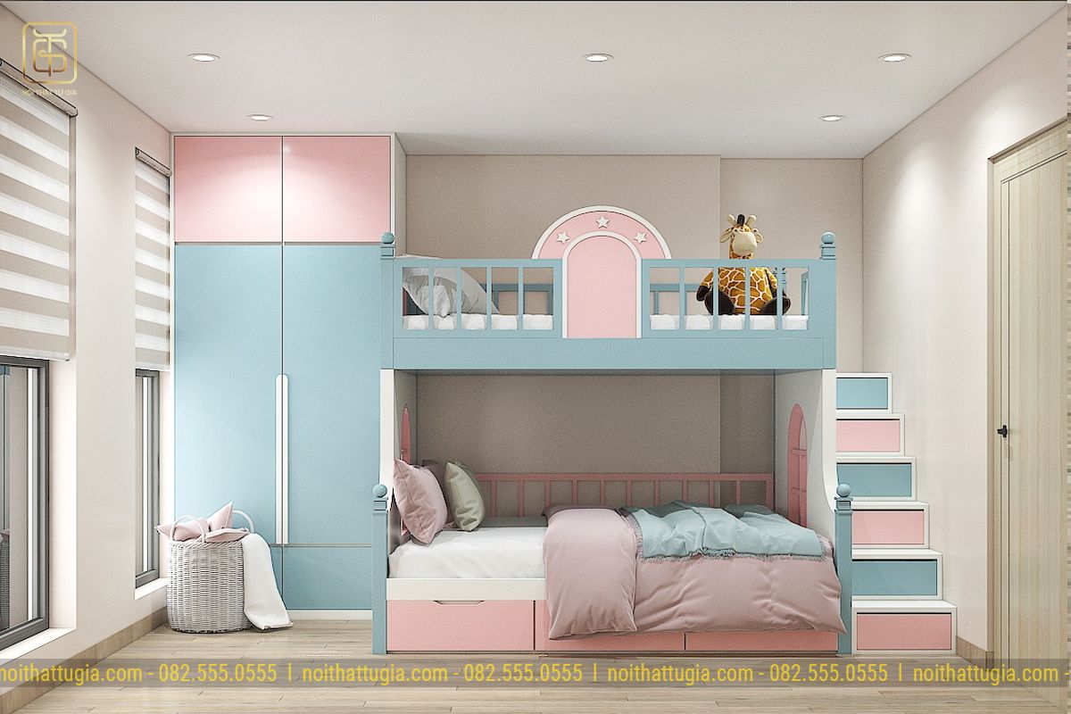 Thiết kế phòng ngủ cho con gái căn hộ 3 phòng ngủ