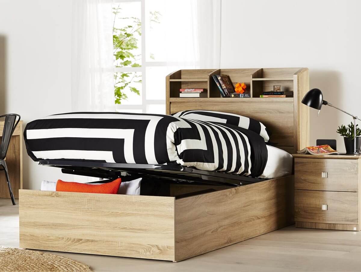 Mẫu giường gỗ kiểu Nhật  Bản có ngăn kéo